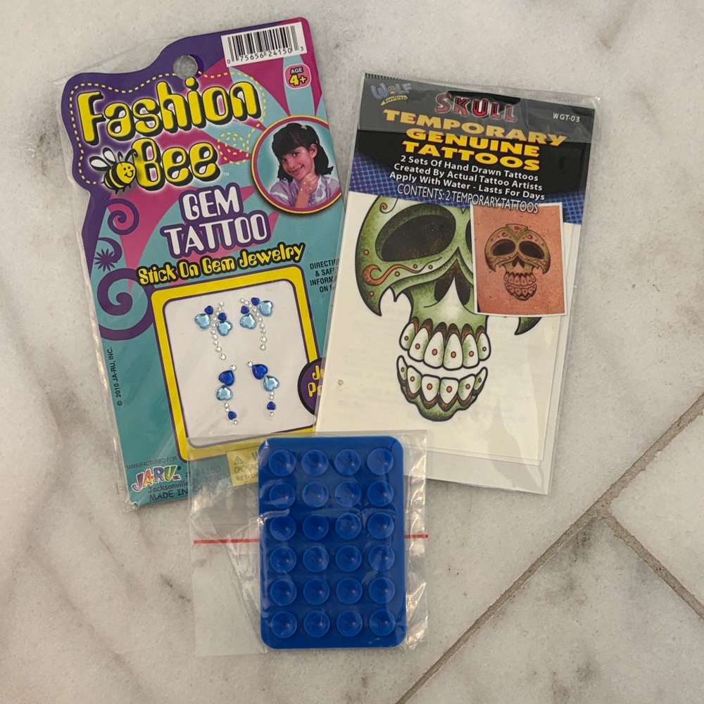 Temporary Tattoo Sets with a Phone Suction Adhesive Mount